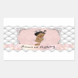 Afro-Amerikaanse Prinses Blush Diamanten Parels Rechthoekige Sticker
