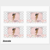 Afro-Amerikaanse prinses Blush Diamonds Parels Rechthoekige Sticker (Vel)
