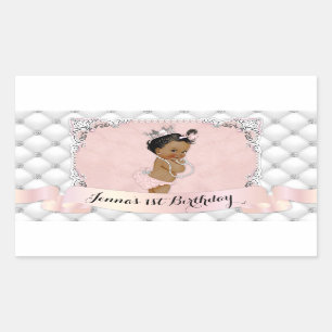 Afro-Amerikaanse prinses Blush Diamonds Parels Rechthoekige Sticker