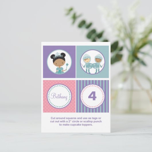 Afro-Amerikaanse prinses Cupcake Toppers Briefkaart (Staand voorkant)