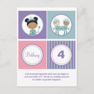Afro-Amerikaanse prinses Cupcake Toppers Briefkaart