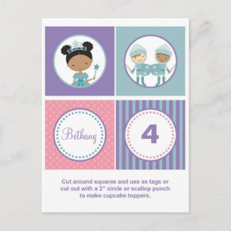 Afro-Amerikaanse prinses Cupcake Toppers Briefkaart