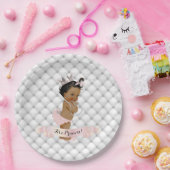 Afro-Amerikaanse prinses diamanten blush roze Papieren Bordje (Feest)