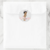 Afro-Amerikaanse prinses diamanten blush roze Ronde Sticker (Tas)