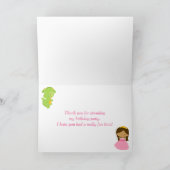 Afro-Amerikaanse prinses en draak dank u Bedankkaart (Binnen)