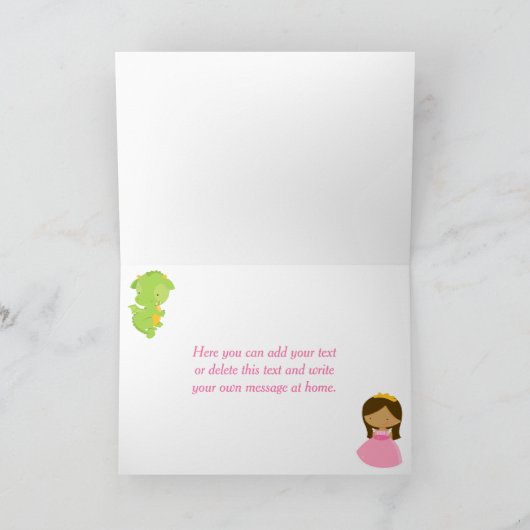 Afro-Amerikaanse Prinses en Draak  Kaart (Binnen)