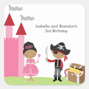 Afro-Amerikaanse prinses en piraat Stickers