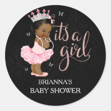 Afro-Amerikaanse Prinses Het is een Meisje Baby Sh