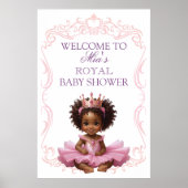 Afro-Amerikaanse prinses koninklijk welkomstbord Poster (Voorkant)