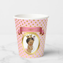 Afro-Amerikaanse Prinses Kroon Roze Goud Papieren Bekers