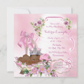 Afro-Amerikaanse prinses Royal Baby shower Kaart (Achterkant)