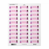 Afro-Amerikaanse prinses schattig roze retour adre Etiket (Full Sheet)