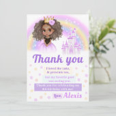 Afro-Amerikaanse prinses verjaardag bedankkaart Kaart (Staand voorkant)