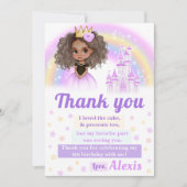 Afro-Amerikaanse prinses verjaardag dank je kaart (Voorkant)