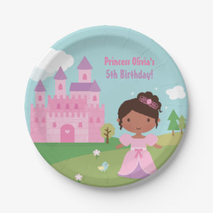 Afro-Amerikaanse Prinses Verjaardagsfeest Borden Papieren Bordje