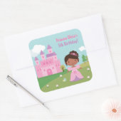 Afro-Amerikaanse prinses verjaardagsfeestje Sticke Vierkante Sticker (Envelop)
