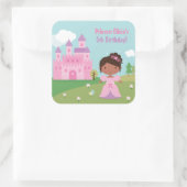 Afro-Amerikaanse prinses verjaardagsfeestje Sticke Vierkante Sticker (Tas)