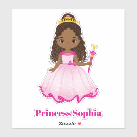 Afro-Amerikaanse prinses vinylsticker Sticker (Vel)