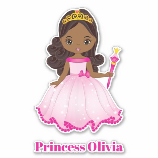 Afro-Amerikaanse prinses vinylsticker Sticker (Voorkant)