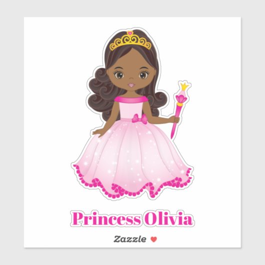 Afro-Amerikaanse prinses vinylsticker Sticker (Vel)