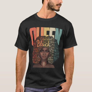 Afro-Amerikaanse Queen Vintage Opgeleid Sterk BLA T-shirt