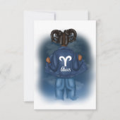 Afro-Amerikaanse Ram Zodiac Sterrenbeeld Verjaarda Kaart (Voorkant)