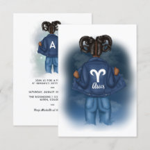Afro-Amerikaanse Ram Zodiac Sterrenbeeld Verjaarda