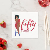 Afro-Amerikaanse rode jurk Diva 50 & Fabulous Servet (Insitu)