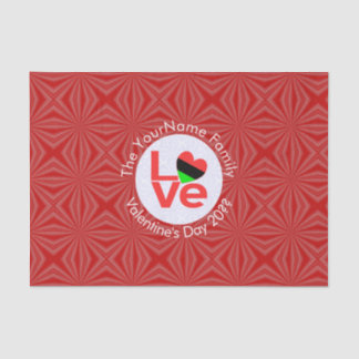 Afro-Amerikaanse Rode Letters LIEFDE Vlag Personal Tissuepapier