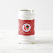 Afro-Amerikaanse rode letters LOVE Flag Personalis Bierpul (Center)