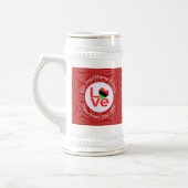 Afro-Amerikaanse rode letters LOVE Flag Personalis Bierpul (Links)