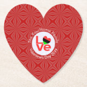 Afro-Amerikaanse rode letters LOVE Flag Personalis Kartonnen Onderzetters (Voorkant)