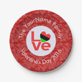 Afro-Amerikaanse rode letters LOVE Flag Personalis Papieren Bordje