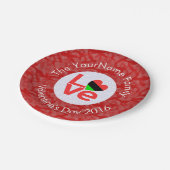 Afro-Amerikaanse rode letters LOVE Flag Personalis Papieren Bordje (Gekanteld)