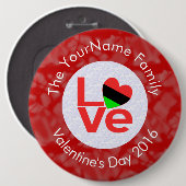 Afro-Amerikaanse rode letters LOVE Flag Personalis Ronde Button 6,0 Cm (Voorkant /achterkant)