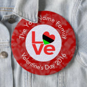 Afro-Amerikaanse rode letters LOVE Flag Personalis Ronde Button 6,0 Cm (In situ)