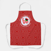 Afro-Amerikaanse rode letters LOVE Flag Personalis Schort (Voorkant)