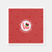Afro-Amerikaanse rode letters LOVE Flag Personalis Servet (Voorkant)