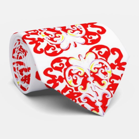 Afro-Amerikaanse rood en wit Stropdas (Opgerold)