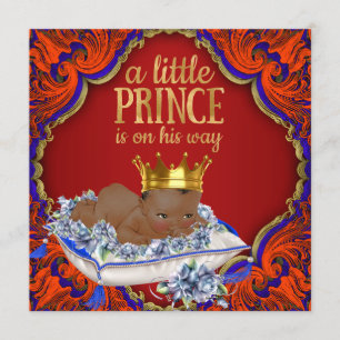Afro-Amerikaanse Royal Prince Baby Shower Kaart