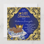 Afro-Amerikaanse Royal Prince Baby shower Kaart (Achterkant)