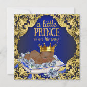 Afro-Amerikaanse Royal Prince Baby shower Kaart (Voorkant)