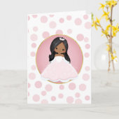 Afro-Amerikaanse Roze Prinses Kaart (Gele Bloem)