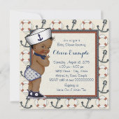 Afro-Amerikaanse Sailor Boy Nautisch Baby shower Kaart (Achterkant)