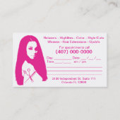 Afro-Amerikaanse Salon Business/Benoemingskaarten Afsprakenkaartje (Achterkant)