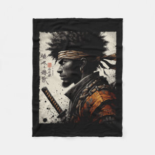 Afro-Amerikaanse Samurai Vintage Afrikaanse Bushid Fleece Deken