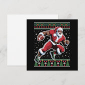 Afro-Amerikaanse Santa Football Ugly Christmas Feestdagenkaart (Voorkant / Achterkant)