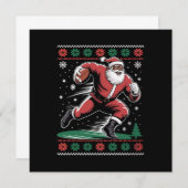 Afro-Amerikaanse Santa Football Ugly Christmas Kaart (Voorkant / Achterkant)