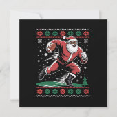 Afro-Amerikaanse Santa Football Ugly Christmas Kaart (Voorkant)