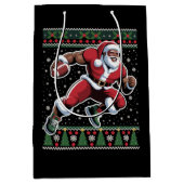 Afro-Amerikaanse Santa Football Ugly Christmas Medium Cadeauzakje (Voorkant)